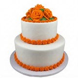 Tiered Cake with Rose Cluster