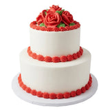 Tiered Cake with Rose Cluster