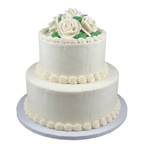 Tiered Cake with Rose Cluster