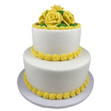 Tiered Cake with Rose Cluster