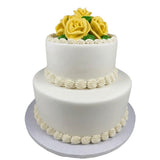 Tiered Cake with Rose Cluster