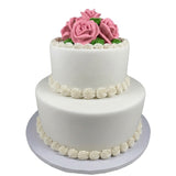 Tiered Cake with Rose Cluster