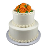 Tiered Cake with Rose Cluster