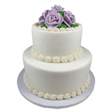 Tiered Cake with Rose Cluster