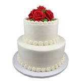 Tiered Cake with Rose Cluster